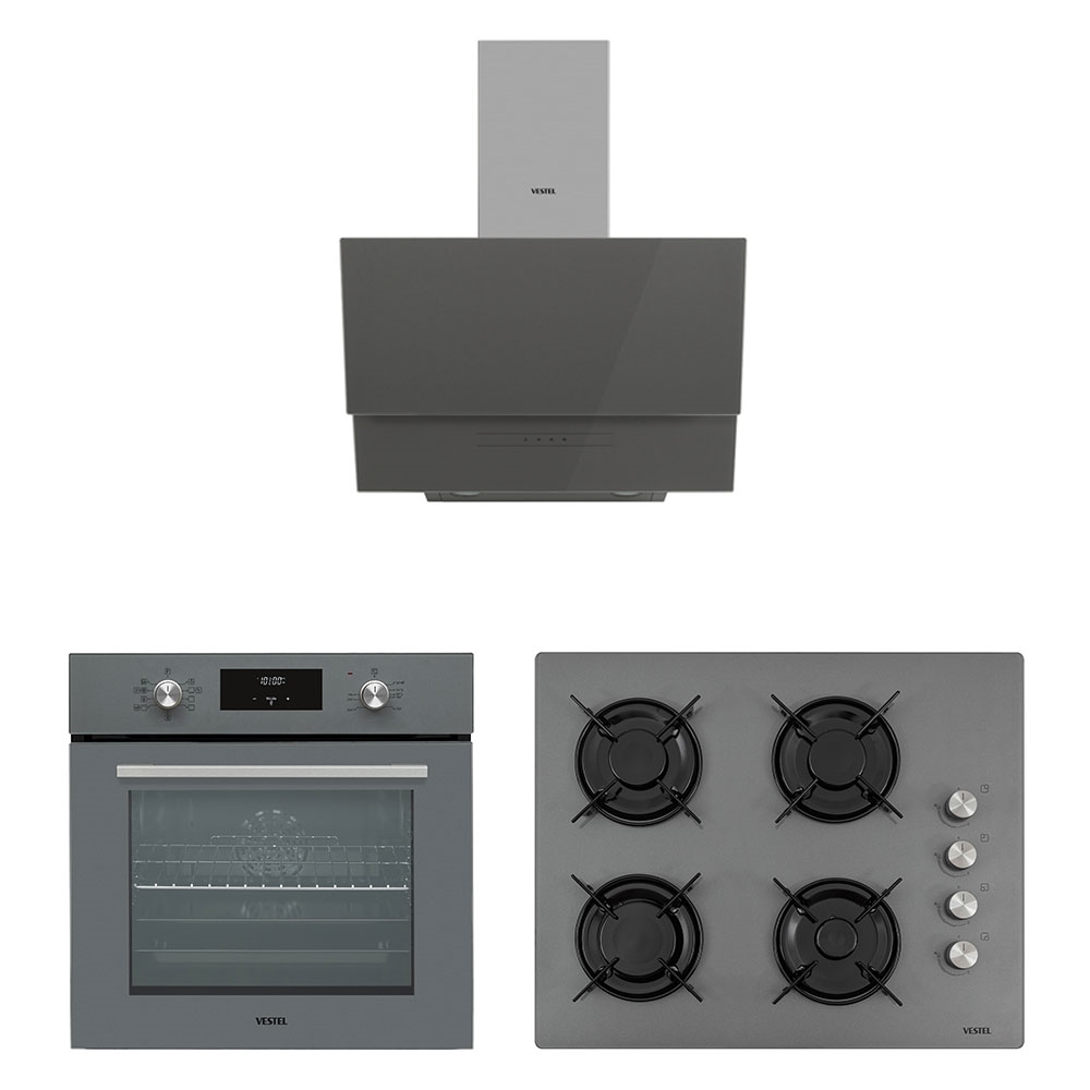 Eğik Gri Hamur Şefi Set