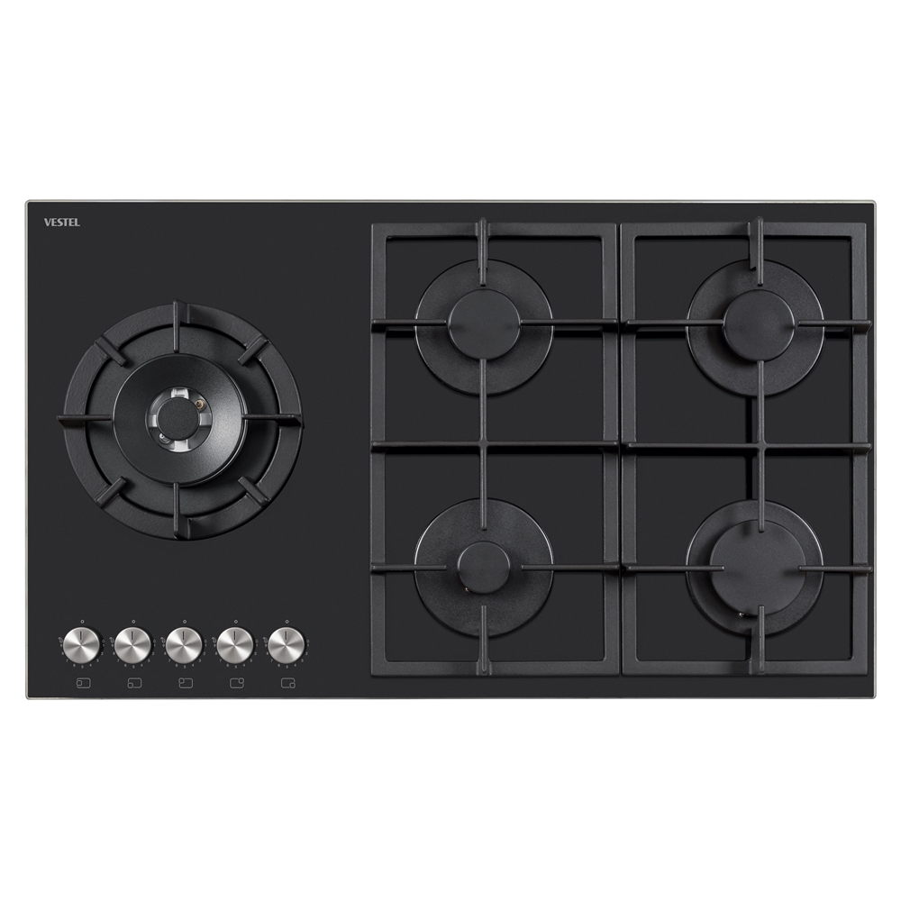 Vestel AO-91159 YS-DW 90 cm 5 Gözü Gazlı (1 Gözü Wok'lu) Ankastre Ocak